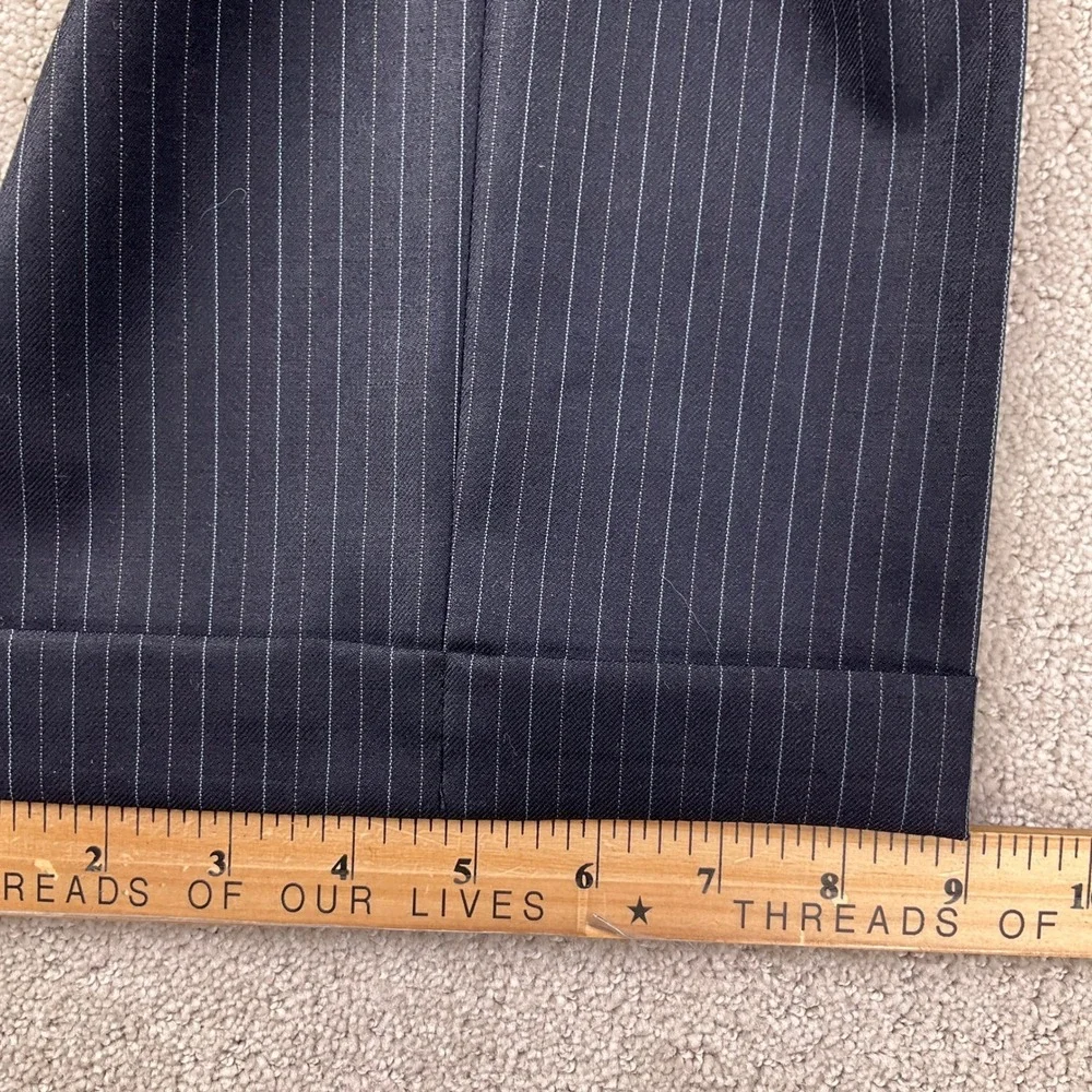 Chaps Suit Mens‎ 38R Navy Blue Pinstripe Classic Career Party Wool